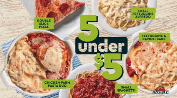 fazoli's $5 menu